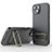 Funda Silicona Carcasa Ultrafina Goma con Soporte KC2 para Apple iPhone 13 Gris