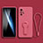 Funda Silicona Carcasa Ultrafina Goma con Soporte para Xiaomi Redmi Note 10 4G Rosa Roja
