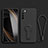 Funda Silicona Carcasa Ultrafina Goma con Soporte para Xiaomi Redmi Note 8 (2021) Negro