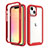Funda Silicona Carcasa Ultrafina Goma Frontal y Trasera 360 Grados para Apple iPhone 13 Mini Rojo