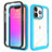 Funda Silicona Carcasa Ultrafina Goma Frontal y Trasera 360 Grados para Apple iPhone 13 Pro Azul Cielo