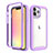 Funda Silicona Carcasa Ultrafina Goma Frontal y Trasera 360 Grados para Apple iPhone 13 Pro Max Morado