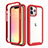 Funda Silicona Carcasa Ultrafina Goma Frontal y Trasera 360 Grados para Apple iPhone 13 Pro Max Rojo