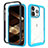 Funda Silicona Carcasa Ultrafina Goma Frontal y Trasera 360 Grados para Apple iPhone 14 Pro Azul Cielo