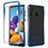 Funda Silicona Carcasa Ultrafina Transparente Goma Frontal y Trasera 360 Grados Gradiente JX1 para Samsung Galaxy A21s Azul