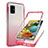 Funda Silicona Carcasa Ultrafina Transparente Goma Frontal y Trasera 360 Grados Gradiente JX1 para Samsung Galaxy A51 5G Rojo