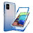 Funda Silicona Carcasa Ultrafina Transparente Goma Frontal y Trasera 360 Grados Gradiente JX1 para Samsung Galaxy A71 5G Azul
