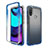 Funda Silicona Carcasa Ultrafina Transparente Goma Frontal y Trasera 360 Grados Gradiente para Motorola Moto E30 Azul