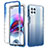 Funda Silicona Carcasa Ultrafina Transparente Goma Frontal y Trasera 360 Grados Gradiente para Motorola Moto G100 5G Azul