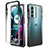 Funda Silicona Carcasa Ultrafina Transparente Goma Frontal y Trasera 360 Grados Gradiente para Motorola Moto G200 5G Negro
