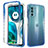 Funda Silicona Carcasa Ultrafina Transparente Goma Frontal y Trasera 360 Grados Gradiente para Motorola MOTO G52 Azul