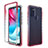 Funda Silicona Carcasa Ultrafina Transparente Goma Frontal y Trasera 360 Grados Gradiente para Motorola Moto G60s Rojo