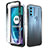 Funda Silicona Carcasa Ultrafina Transparente Goma Frontal y Trasera 360 Grados Gradiente para Motorola Moto G71 5G Negro