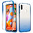 Funda Silicona Carcasa Ultrafina Transparente Goma Frontal y Trasera 360 Grados Gradiente para Samsung Galaxy A11 Azul