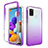 Funda Silicona Carcasa Ultrafina Transparente Goma Frontal y Trasera 360 Grados Gradiente para Samsung Galaxy A21s Morado