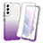 Funda Silicona Carcasa Ultrafina Transparente Goma Frontal y Trasera 360 Grados Gradiente para Samsung Galaxy S21 Plus 5G Morado