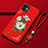 Funda Silicona Gel Goma Flores Carcasa para Apple iPhone 12 Rojo