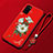 Funda Silicona Gel Goma Flores Carcasa para Huawei Honor V30 Pro 5G Rojo