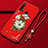 Funda Silicona Gel Goma Flores Carcasa para Huawei Nova 5i Rojo