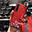 Funda Silicona Gel Goma Flores Carcasa para Oppo Find X2 Pro Rojo