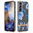 Funda Silicona Gel Goma Flores Carcasa para Samsung Galaxy S21 Plus 5G Azul