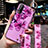 Funda Silicona Gel Goma Flores Carcasa para Vivo Y11s Purpura Claro