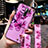 Funda Silicona Gel Goma Flores Carcasa para Xiaomi Redmi 9 Prime India Morado