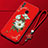 Funda Silicona Gel Goma Flores Carcasa S01 para Huawei Honor 10 Lite Rojo