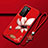 Funda Silicona Gel Goma Flores Carcasa S01 para Huawei P40 Pro Rojo Rosa