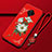 Funda Silicona Gel Goma Flores Carcasa S01 para Vivo X50 Lite Rojo