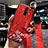 Funda Silicona Gel Goma Flores Carcasa S01 para Xiaomi Redmi K30 5G Rojo