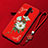 Funda Silicona Gel Goma Flores Carcasa S01 para Xiaomi Redmi Note 8 Pro Rojo