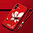 Funda Silicona Gel Goma Flores Carcasa S02 para Huawei Enjoy 10e Rojo Rosa