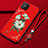 Funda Silicona Gel Goma Flores Carcasa S03 para Huawei Nova 8 SE 5G Rojo