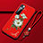 Funda Silicona Gel Goma Flores Carcasa S03 para Xiaomi Mi 10 Ultra Rojo