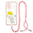 Funda Silicona Gel Goma Patron de Moda Carcasa con Acollador Cordon Lanyard Y01X para Samsung Galaxy S20 Plus 5G Amarillo