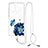 Funda Silicona Gel Goma Patron de Moda Carcasa con Acollador Cordon Lanyard Y01X para Samsung Galaxy S20 Plus 5G Azul