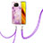 Funda Silicona Gel Goma Patron de Moda Carcasa con Acollador Cordon Lanyard Y05B para Xiaomi Poco X3 NFC Purpura Claro