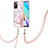 Funda Silicona Gel Goma Patron de Moda Carcasa con Acollador Cordon Lanyard Y05B para Xiaomi Redmi Note 11 4G (2021) Rosa