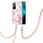 Funda Silicona Gel Goma Patron de Moda Carcasa con Acollador Cordon Lanyard Y05B para Xiaomi Redmi Note 11T 5G Rosa