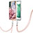 Funda Silicona Gel Goma Patron de Moda Carcasa con Acollador Cordon Lanyard YB7 para Samsung Galaxy S23 5G Multicolor