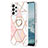 Funda Silicona Gel Goma Patron de Moda Carcasa con Anillo de dedo Soporte Y01B para Samsung Galaxy A23 5G Rosa