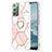 Funda Silicona Gel Goma Patron de Moda Carcasa con Anillo de dedo Soporte Y01B para Samsung Galaxy Note 20 5G Rosa