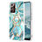 Funda Silicona Gel Goma Patron de Moda Carcasa con Anillo de dedo Soporte Y01B para Samsung Galaxy Note 20 Ultra 5G Menta Verde