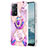 Funda Silicona Gel Goma Patron de Moda Carcasa con Anillo de dedo Soporte Y01B para Xiaomi Redmi Note 11 Pro 5G Purpura Claro