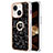 Funda Silicona Gel Goma Patron de Moda Carcasa con Anillo de dedo Soporte Y02B para Apple iPhone 14 Plus Negro