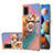 Funda Silicona Gel Goma Patron de Moda Carcasa con Anillo de dedo Soporte Y03B para Samsung Galaxy A21s Multicolor