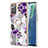 Funda Silicona Gel Goma Patron de Moda Carcasa con Anillo de dedo Soporte Y03B para Samsung Galaxy Note 20 5G Morado