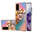 Funda Silicona Gel Goma Patron de Moda Carcasa con Anillo de dedo Soporte Y03B para Samsung Galaxy S20 5G Multicolor