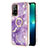 Funda Silicona Gel Goma Patron de Moda Carcasa con Anillo de dedo Soporte Y05B para Oppo F19 Pro+ Plus 5G Morado